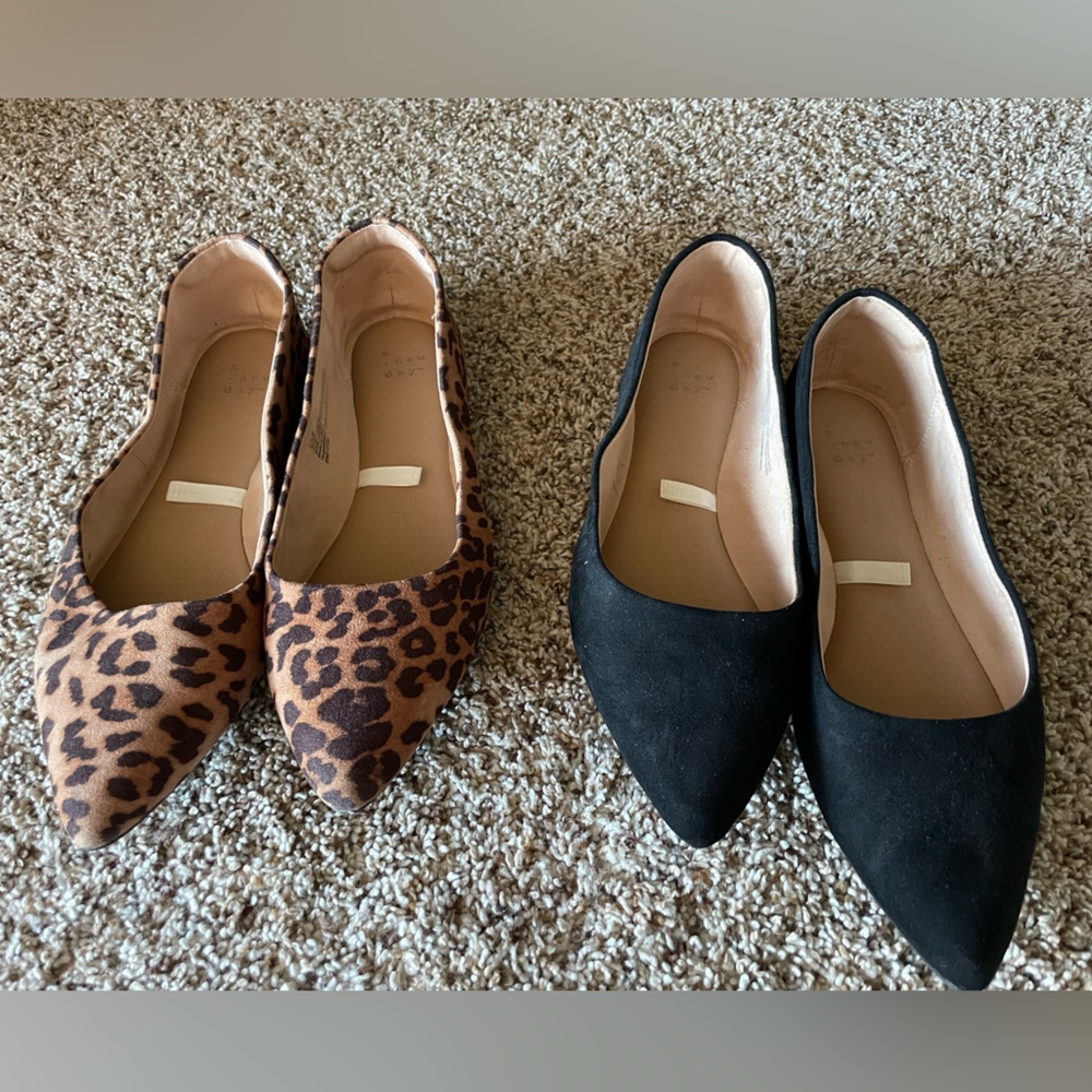A new day pointy toe flats lot of 2